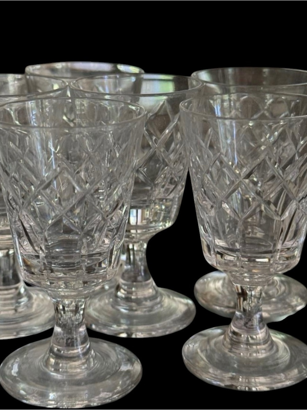 Tudor Crystal Holbein Vintage Cordial Glasses Set of 6 English Barware Stemware